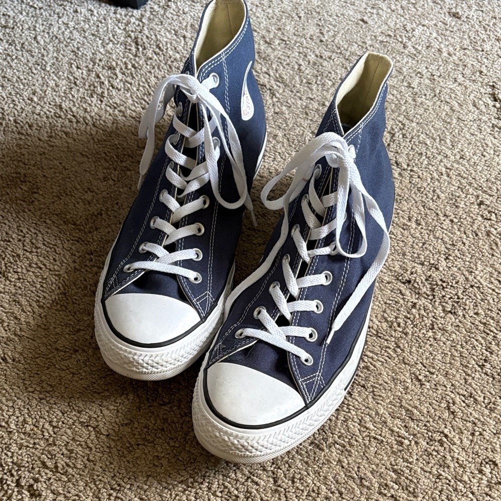 Converse All Star Navy High-Tops with White Accents